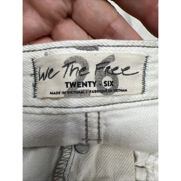 Free P We The Free People Women Romeo Roll Cuff Button Fly Shorts Size 26 White - Picture 12 of 15